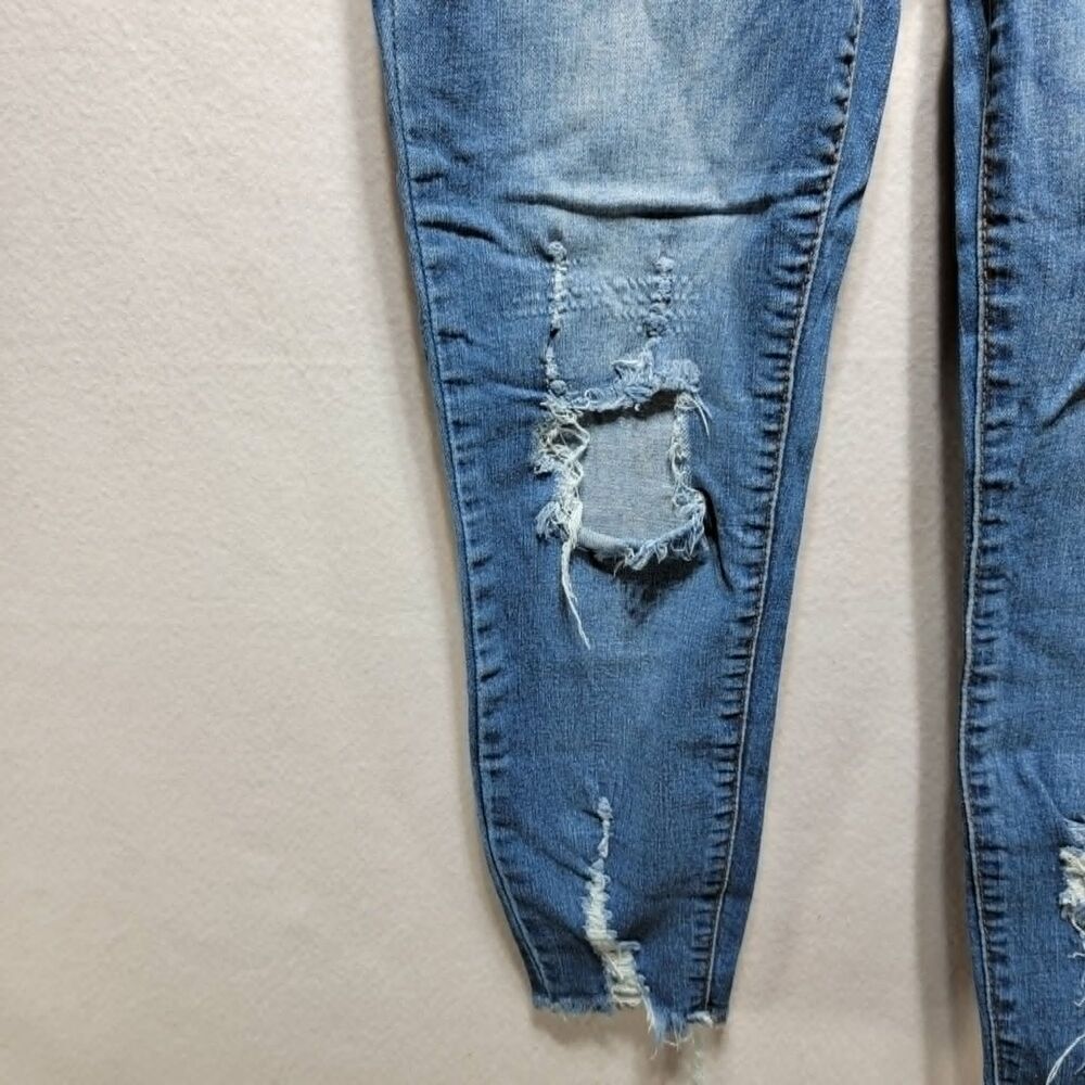 SONG Curvy High Rise Skinny Jeans Womens 5/27 Blue Denim Triple Button Stretch